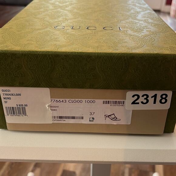 Gucci CR 24 75 Divine Leather High Heel Slip On Mule Horsebit NEW EU 37 US 7 - Picture 11 of 11